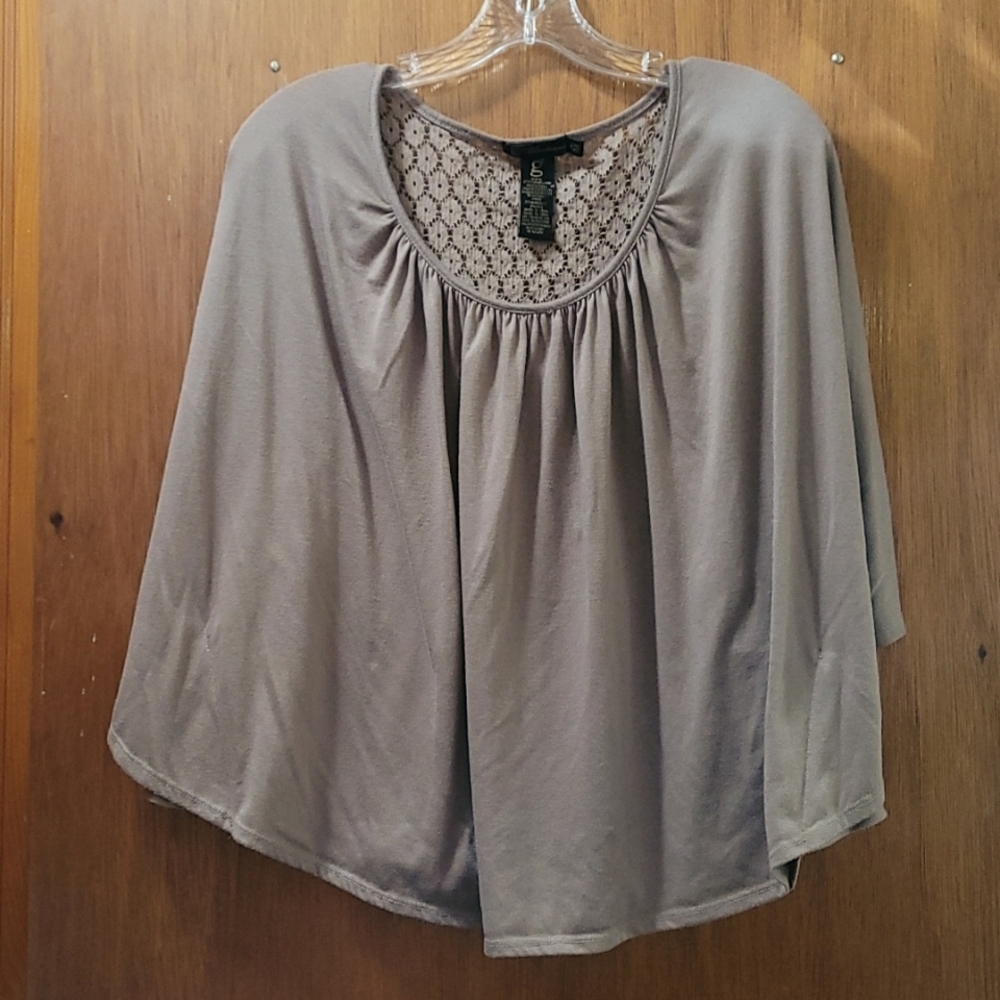 Lace-Back Knit Poncho